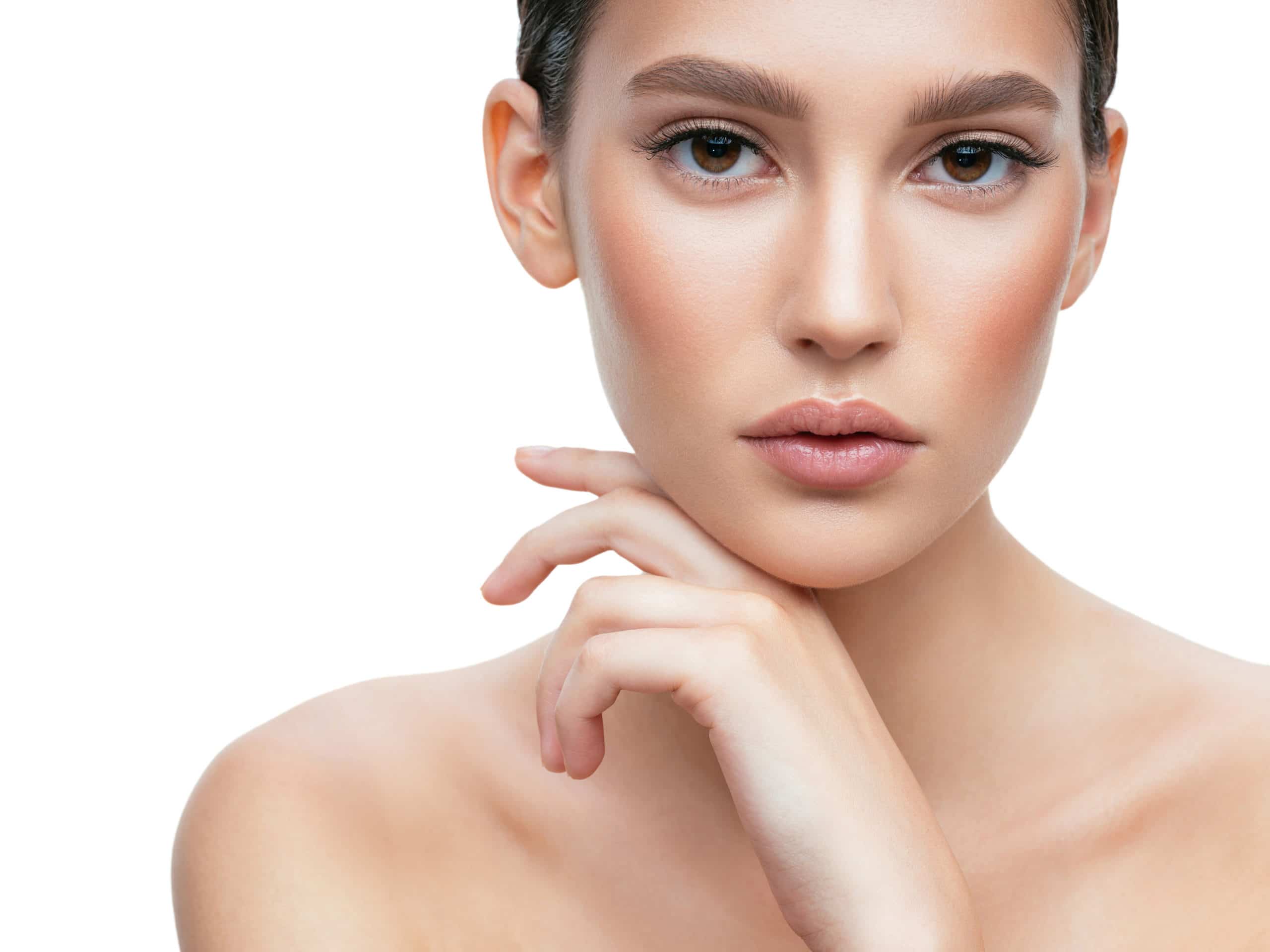 Portrait of beautiful woman with perfect skin and soft make-up