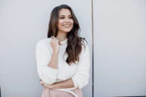 portrait of a pretty woman with long hair